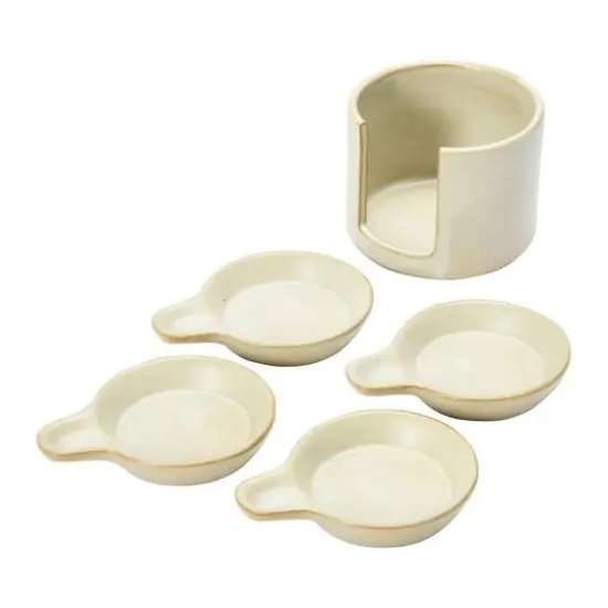 Hello Honey&reg; Cream Stoneware Snack Dish Set {5}