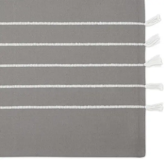 DII&reg; Stripe Tassel Placemats, 4ct. Gray/White {4}