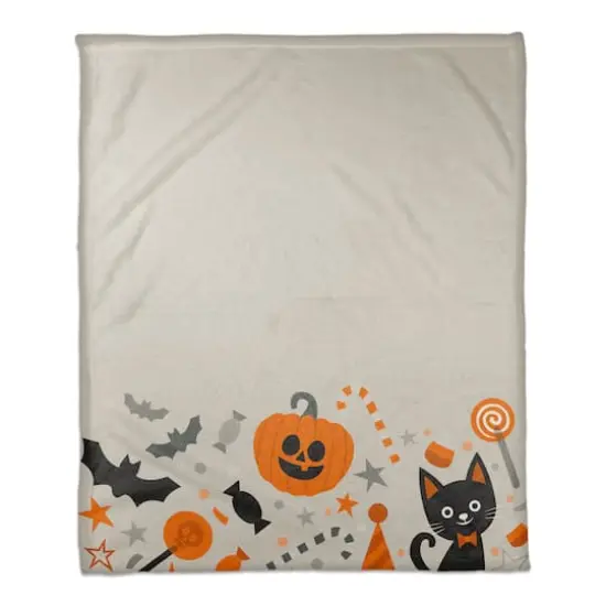 Bat Candy Cat Fleece Throw {1}