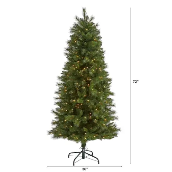 6ft. Pre-Lit West Virginia Mountain Pine Artificial Christmas Tree, Clear LED Lights {8}