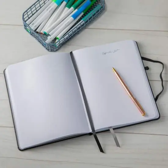 Hardcover Dot Journal with Pocket by Artist's Loft&trade;, 6" x 8" Black {3}