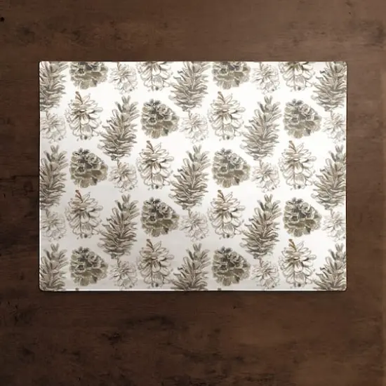Pine Cones on White Cotton Twill Placemat {3}