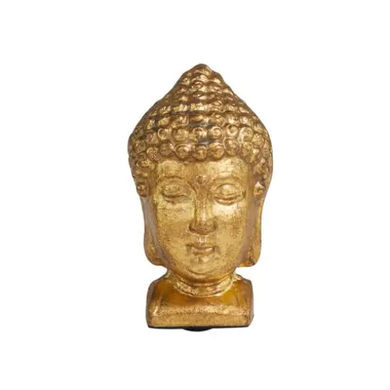 6" Gold Metal Buddha Bookends Set {5}