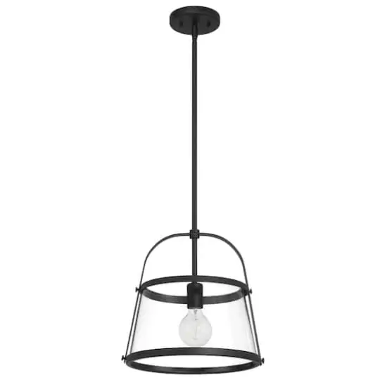 Hello Honey&reg; Fallon Black Vintage Metal & Clear Glass Ceiling Light {1}