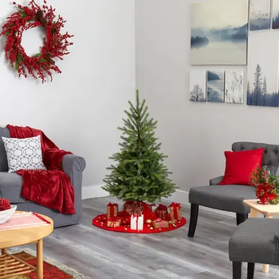 4ft. Pre-Lit North Carolina Spruce Artificial Christmas Tree, Clear LED Lights {6}