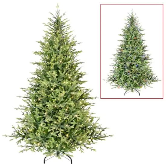 7.5ft. Pre-Lit Miracle Shape&trade; Alberta Spruce Artificial Christmas Tree, Dual-Color LED Lights {6}