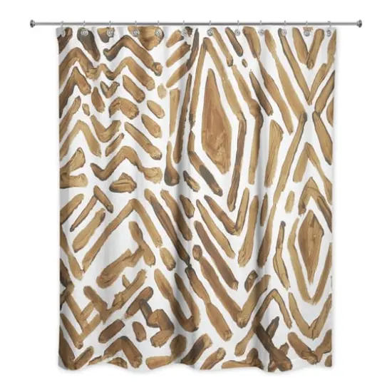 Wild Pattern Shower Curtain Brown and White {1}