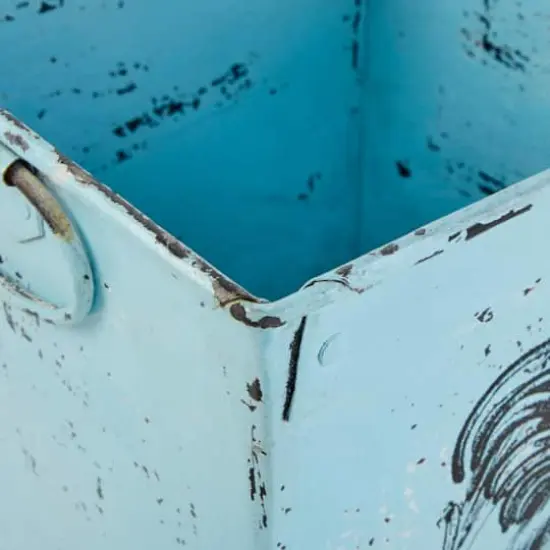 Light Blue Iron Vintage 2-Pot Planter {4}