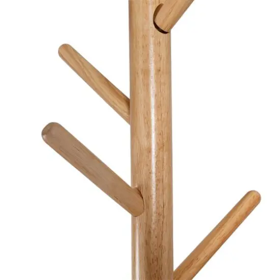 Honey Can Do Black & Natural Wood Modern Freestanding Coat Tree Stand {6}