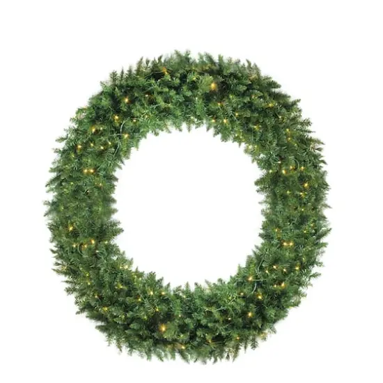 6ft. Pre-Lit Buffalo Fir Commercial Artificial Christmas Wreath {4}