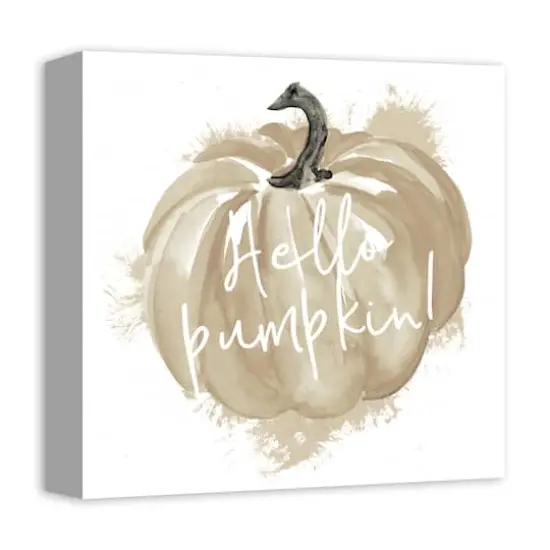 Hello Pumpkin Fall Canvas Wall Art {3}