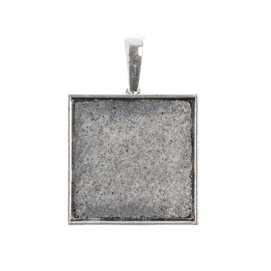 John Bead 23mm Antique Silver Square Pendant Frames, 3ct. {1}