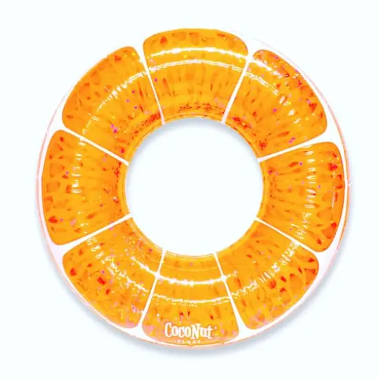 CocoNut Float 42" Tangerine Orange Glitter Pool Float Ring {1}
