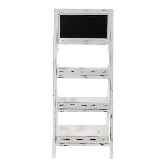 3-Tier White Washed Farmhouse Stand with Chalkboard {4}