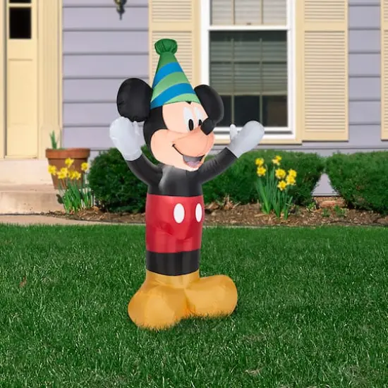 4ft. Airblown&reg; Inflatable Mickey with Party Hat {3}