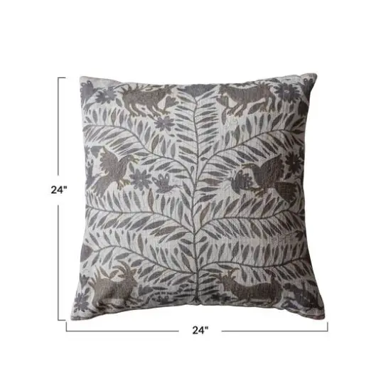 Hello Honey&reg; 24" Gray & Brown Otomi Print Throw Pillow {5}