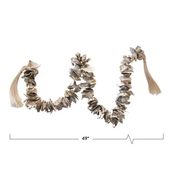 Hello Honey&reg; 4ft. Oyster Shell Garland with Raffia Tassels {6}