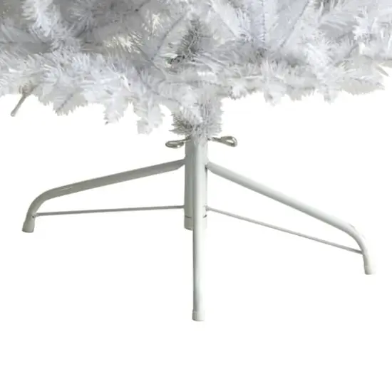 6ft. Pre-Lit White Artificial Christmas Tree, Warm White LED Lights {7}