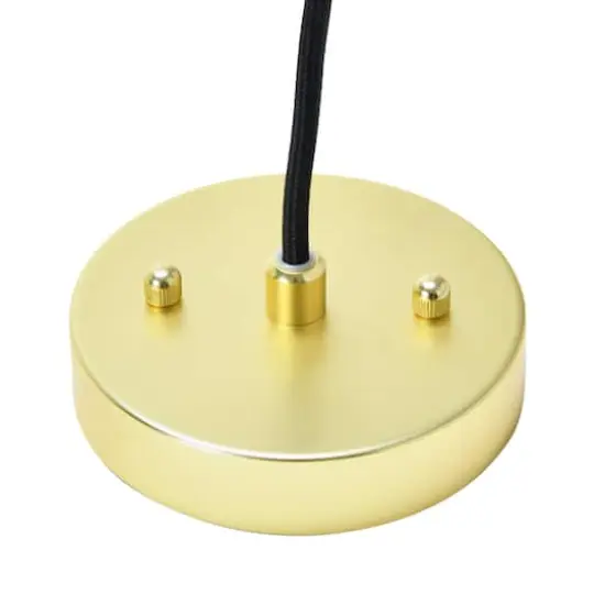 Hello Honey&reg; Clear & Gold Embossed Glass Shade Pendant Lamp with Brass Accents {9}