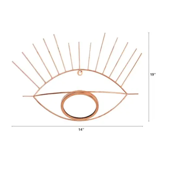 19" Gold Metal Eye Wall Mirror {5}