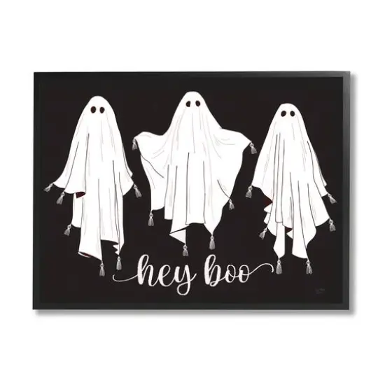 Stupell Industries Hey Boo Three Ghosts Framed Giclee Art Black {1}