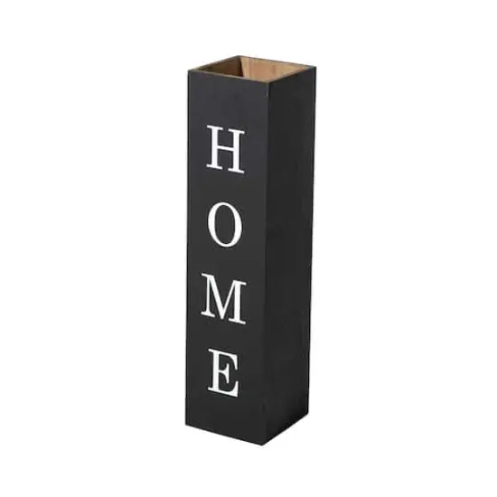 Glitzhome&reg; 30" Black Wood Boxed Welcome Home Porch Sign {6}