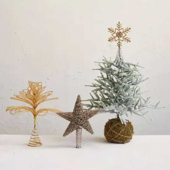 Hello Honey&reg; 12" Gold Plastic & Metal Star Tree Topper {3}