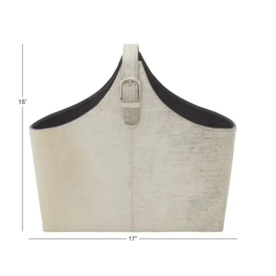 White Leather Modern Magazine Rack Holder {1}