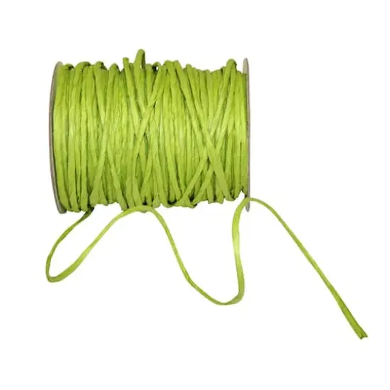 Reliant 1/8" Wired Raffia Ribbon Green {1}