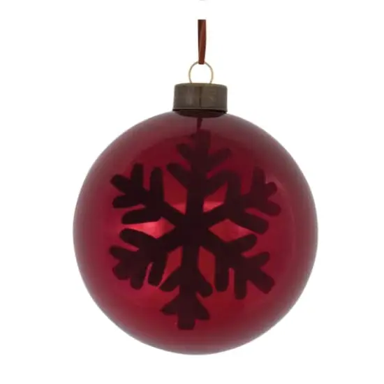 6ct. Red Snowflake Ball Ornaments {5}