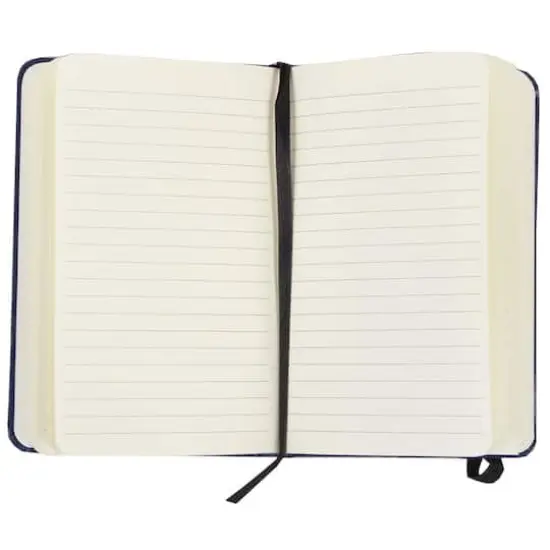 JAM Paper Small Hardcover Notebook with Elastic Band Blue {6}