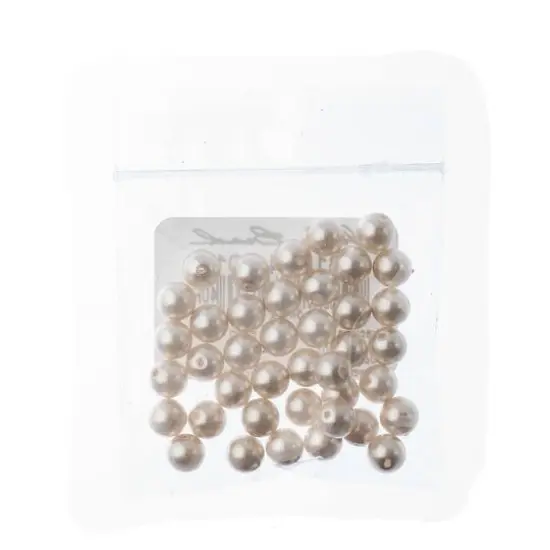 Preciosa Maxima 6mm Glass Nacre Pearls, 40ct. White {3}