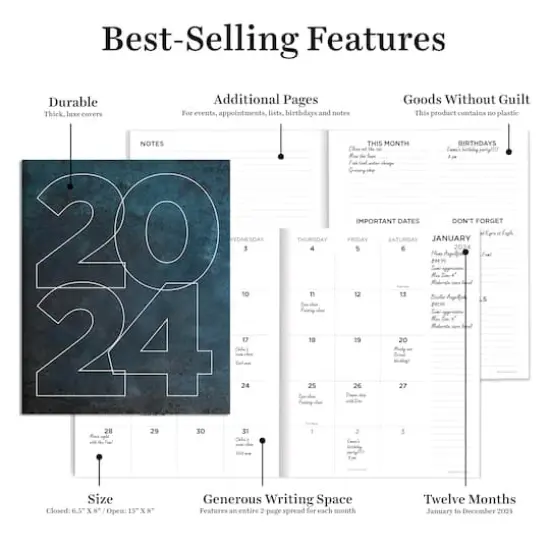 TF Publishing Medium 2024 Soapstone Monthly Planner {3}