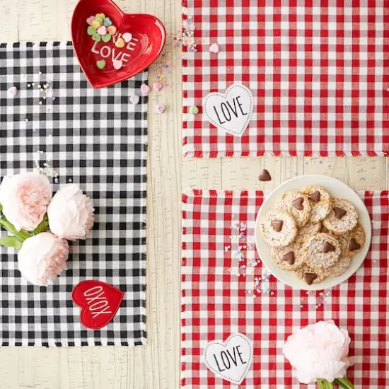 DII&reg; Love and Xoxo Checkers Embellished Placemats (Set of 4) {4}