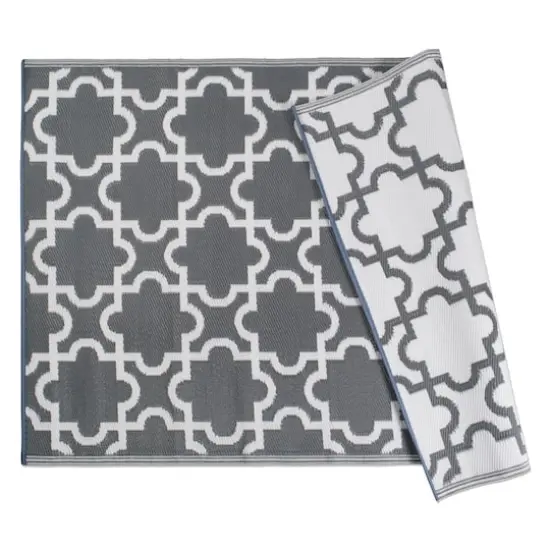 DII&reg; Gray Lattice Outdoor Rug, 4ft. x 6ft. {1}
