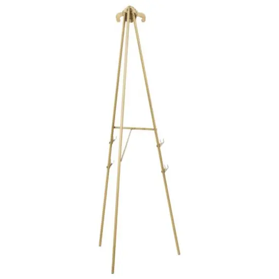 55.25" Gold Metal Large Foldable 2-Tier Display Easel with Scroll Finial {10}