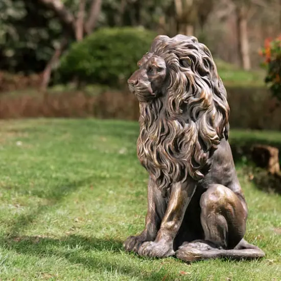 Glitzhome&reg; 21" Guardian Sitting Lion Statue {4}