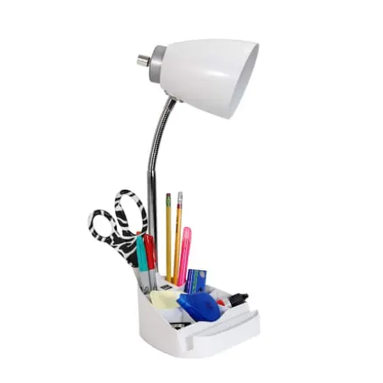 LimeLights 18.5" Gooseneck Desk Lamp with Tablet Stand and USB Port White {5}