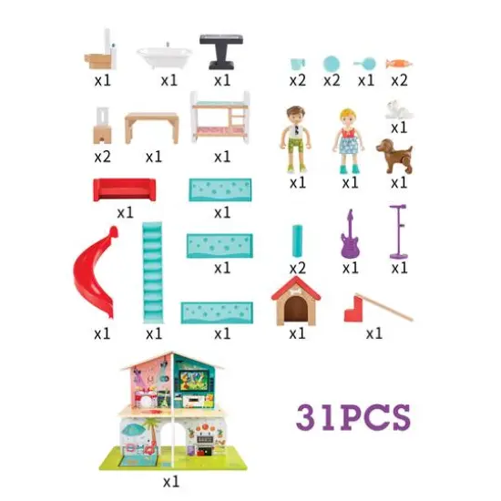 Hape Rock & Slide Dollhouse Set {6}