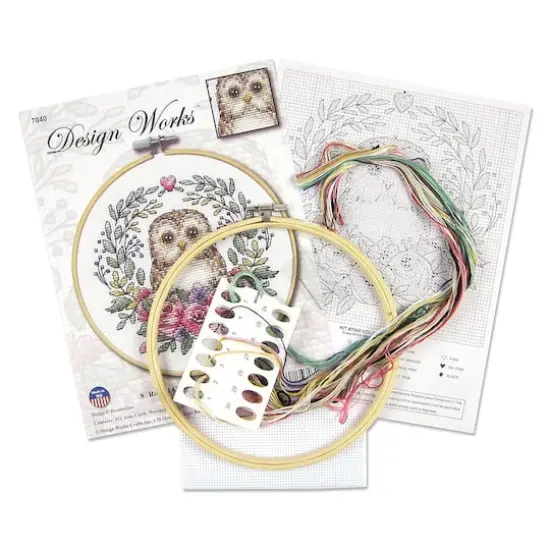 Design Works&trade; 8'' Round Owl Counted Cross Stitch Kit {3}