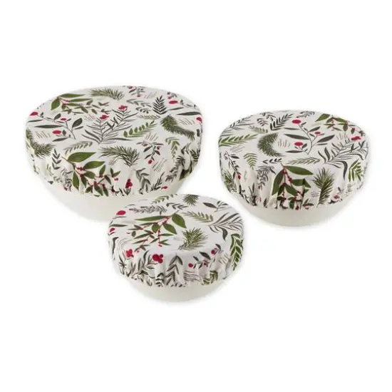 DII&reg; Holiday Sprigs Print Dish Cover Set, 3ct. {1}