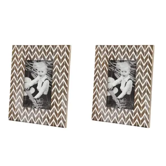 2 Pack Brown & White Modern 9" x 10" Frame {3}