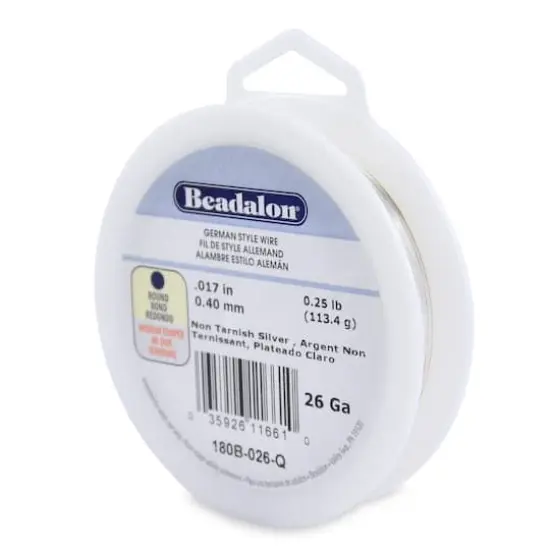 Beadalon&reg; 26 Gauge Silver Round German Style Wire {1}