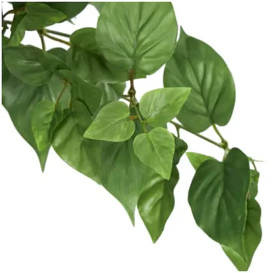 16" Green Pothos Artificial Plant with Black Plastic Pot {7}