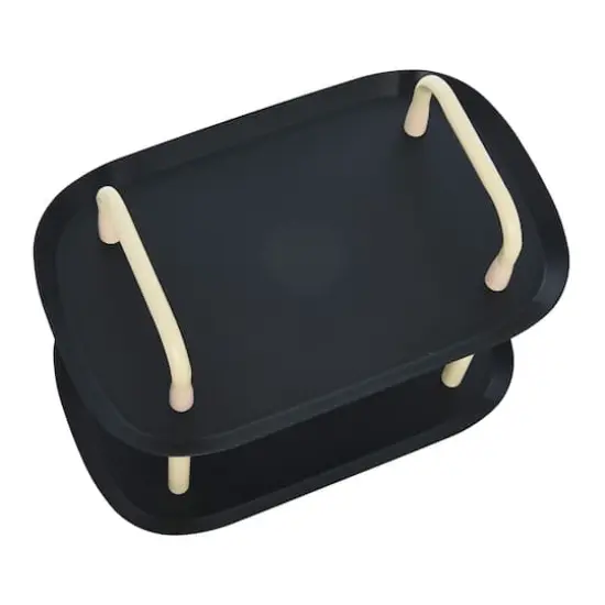 Hello Honey&reg; Main + Mesa&trade; 2-Tier Modern Plastic and Metal Trolley Black and Sand {4}