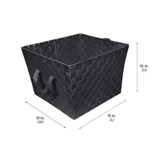 Simplify Large Black Woven Storage Bin {8}