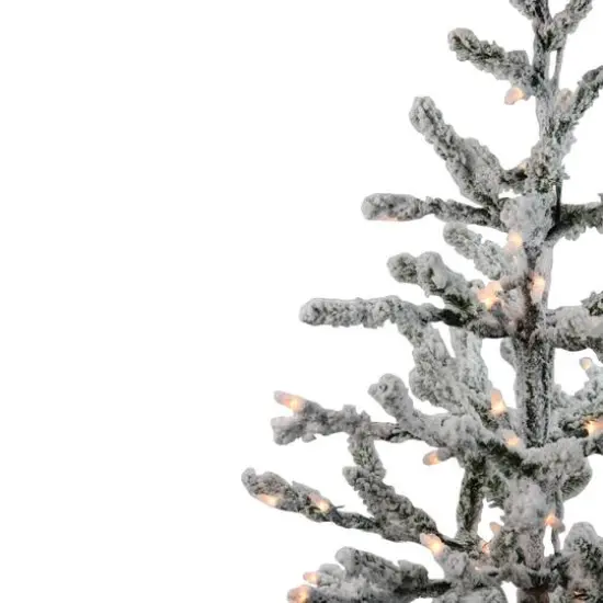 3ft. Pre-Lit Flocked Alpine Twig Artificial Christmas Tree, White Lights {4}
