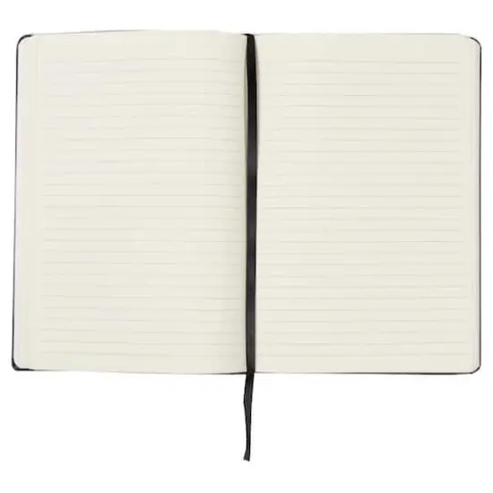 JAM Paper Large Hardcover Notebook with Elastic Band Black {6}