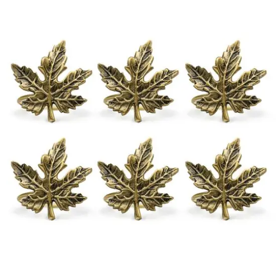 DII&reg; Gold Maple Leaf Napkin Rings, 6ct. {1}