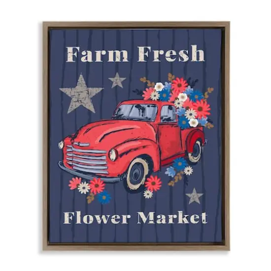 Stupell Industries Farm Fresh Patriotic Market Floater Framed Art Brown {1}